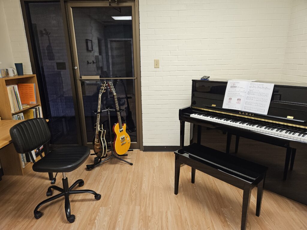 Piano and guitars at Torres Music Academy music studio in Plano, TX